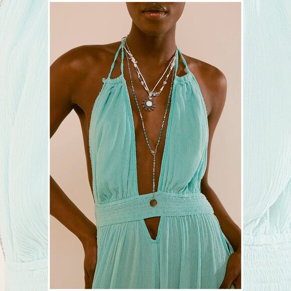 Free People NWT RARE Look Into The Sun Maxi Dress Endless Summer - Picture 2 of 5